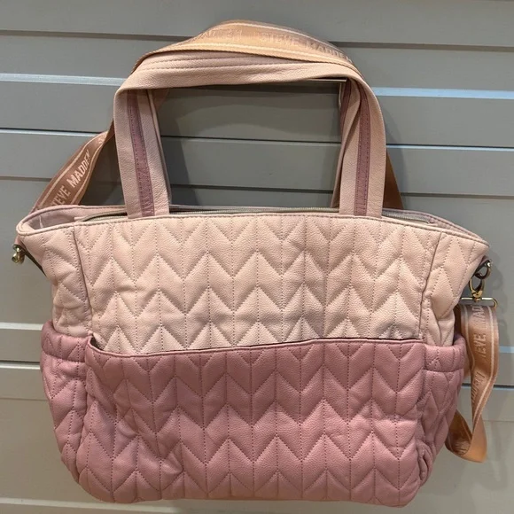 Steve Madden Diaper Bag Quilted Blush Pink - Picture 2 of 15